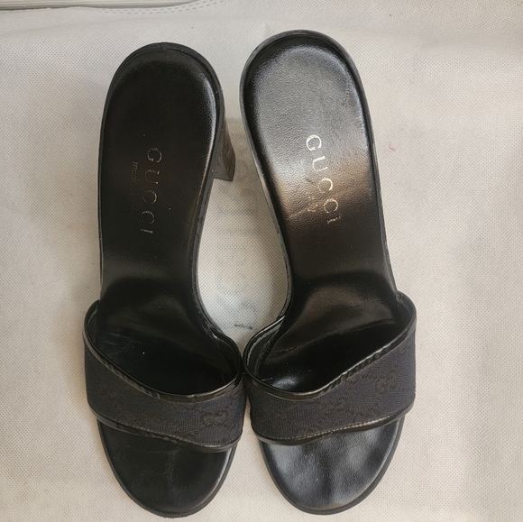 GUCCI sandals GG canvas canvas ?~ leather Authentic used - Picture 2 of 16